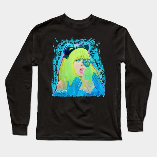 Alice War against Reality Long Sleeve T-Shirt by AlexAraizaArt